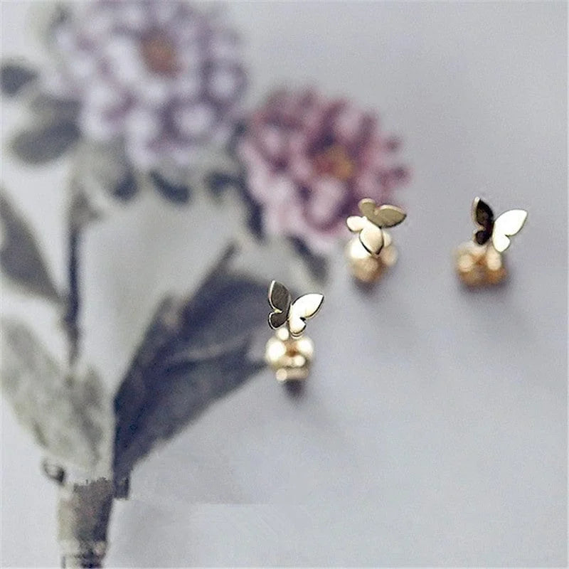 Silver Wings – Dainty Butterfly Stud Earrings
