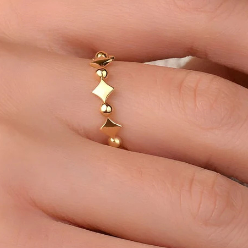 925 Sterling Silver Rhombus Ring – Geometric Minimalist Silver Ring for Women