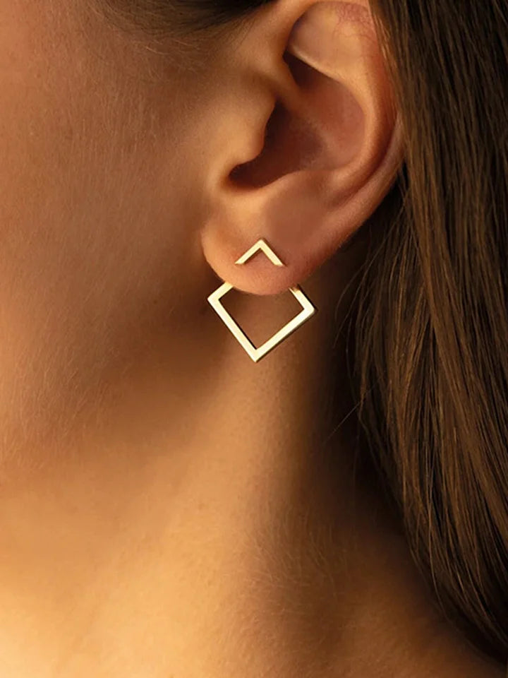 Minimal Square Stud Earrings – Timeless Geometric Design - Modern Square Studs – Geometric Chic for Everyday Wear