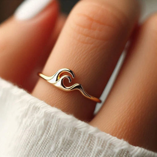 925 Silver Wave Ring – Minimalist Ring for Women & Girls