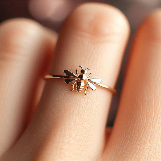 “Minimalist Honeybee Ring – Handmade Bee Jewelry for Nature Lovers”