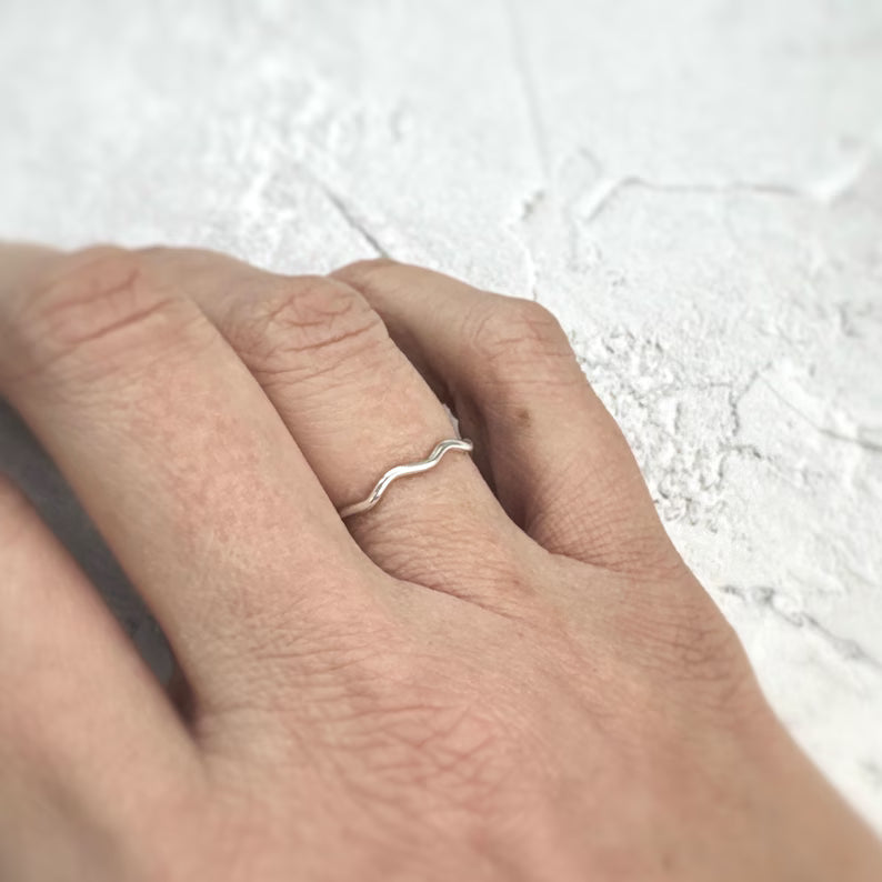 Sterling Silver Wave Ring – Ocean Inspired Minimalist Jewelry