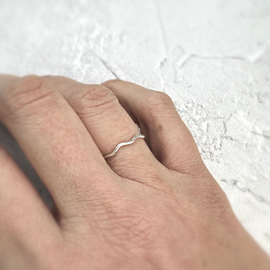 Sterling Silver Wave Ring – Ocean Inspired Minimalist Jewelry