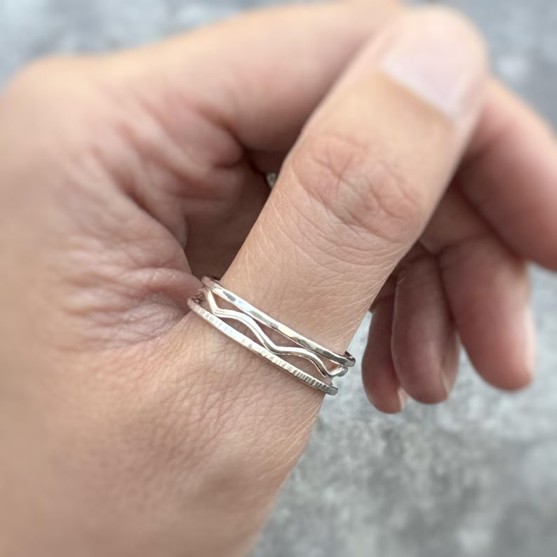 Sterling Silver Wave Ring – Ocean Inspired Minimalist Jewelry