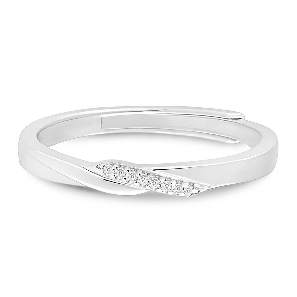 The Silent Promise Rhodium Plated Ring – Elegant Promise & Couple Ring for Women