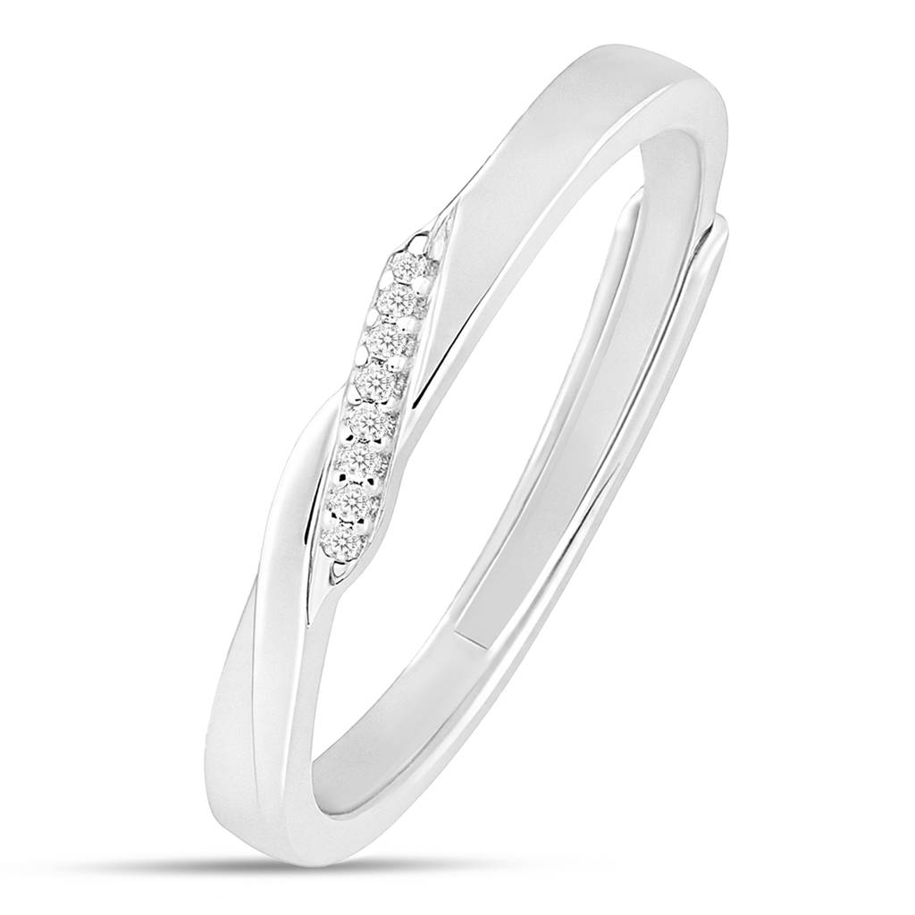 The Silent Promise Rhodium Plated Ring – Elegant Promise & Couple Ring for Women