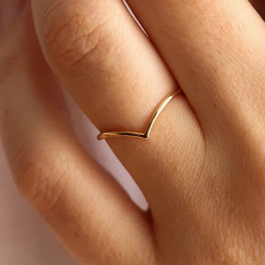 925 Sterling Silver Chevron Ring, V Shaped Ring