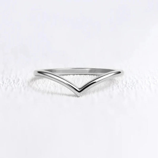 925 Sterling Silver Chevron Ring, V Shaped Ring