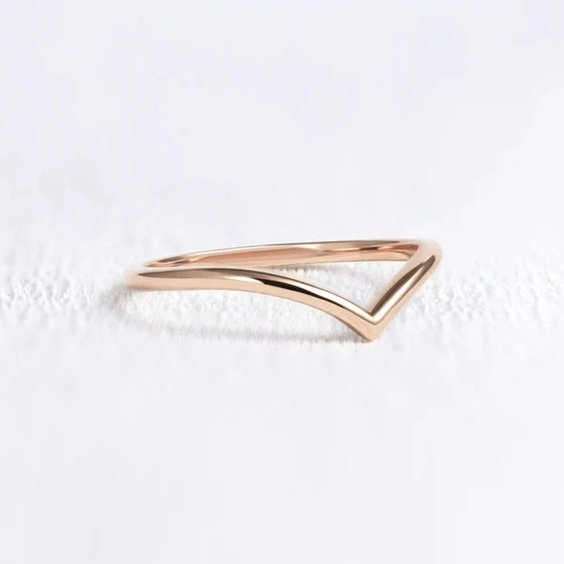 925 Sterling Silver Chevron Ring, V Shaped Ring