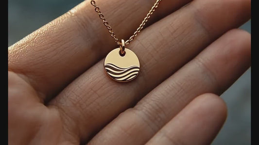 “Minimalist Wave Charm Necklace – Handmade Ocean Jewelry for Beach Lovers”